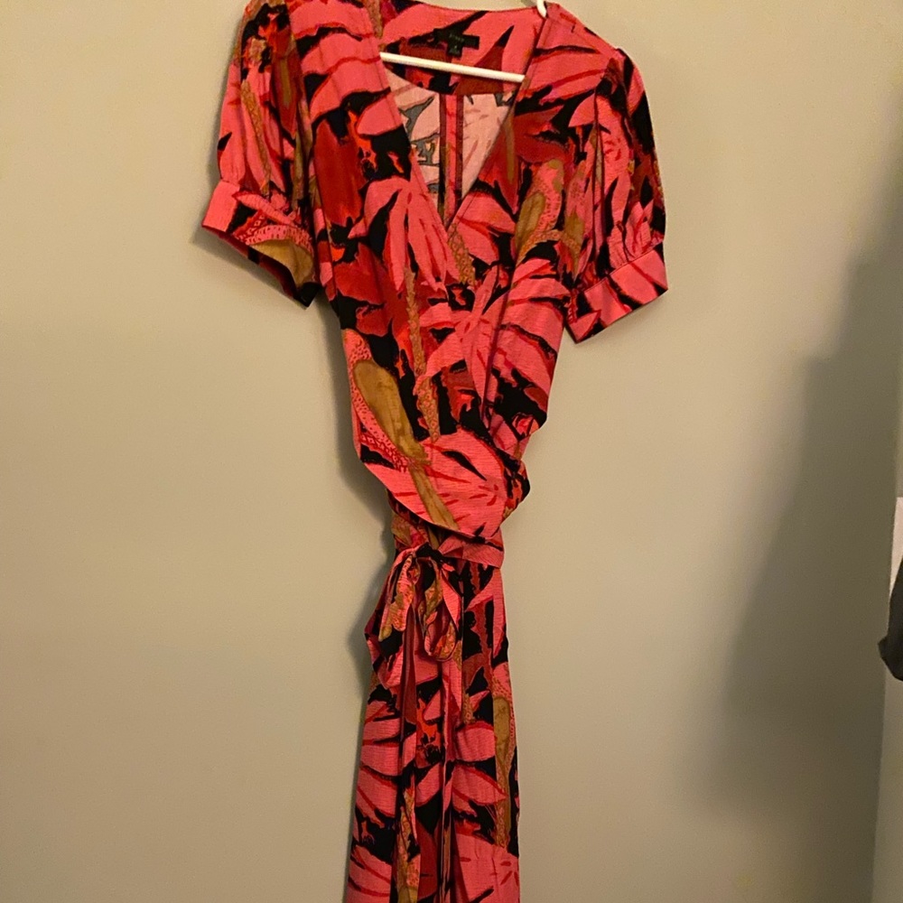 Floral midi crossover dress from J Crew. Brand new without tags. Never worn.